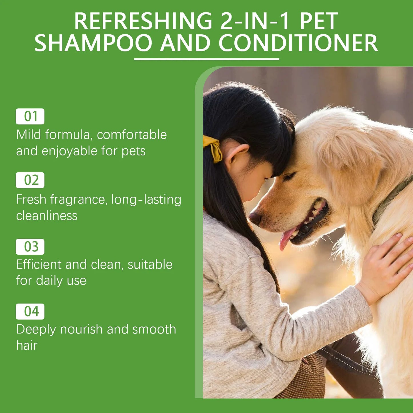 Shampoing et revitalisant pour chien 2 en 1 – Hydrate, nettoie et apaise en une seule étape !