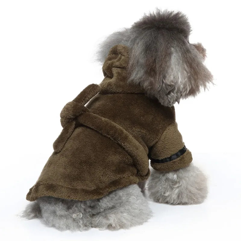 Pyjama en serviette pour chien avec capuche – Confort luxueux et absorption à séchage rapide !