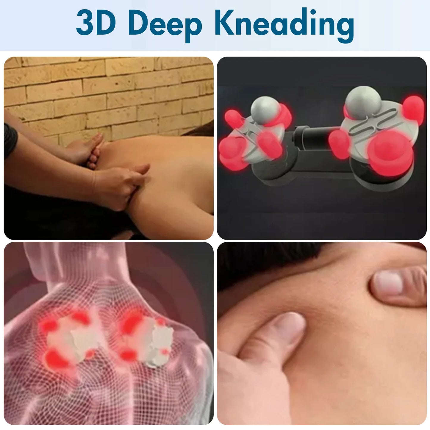 Pétrissage 3D à 16 têtes pour tissus profonds pour la détente à la maison ou au bureau !