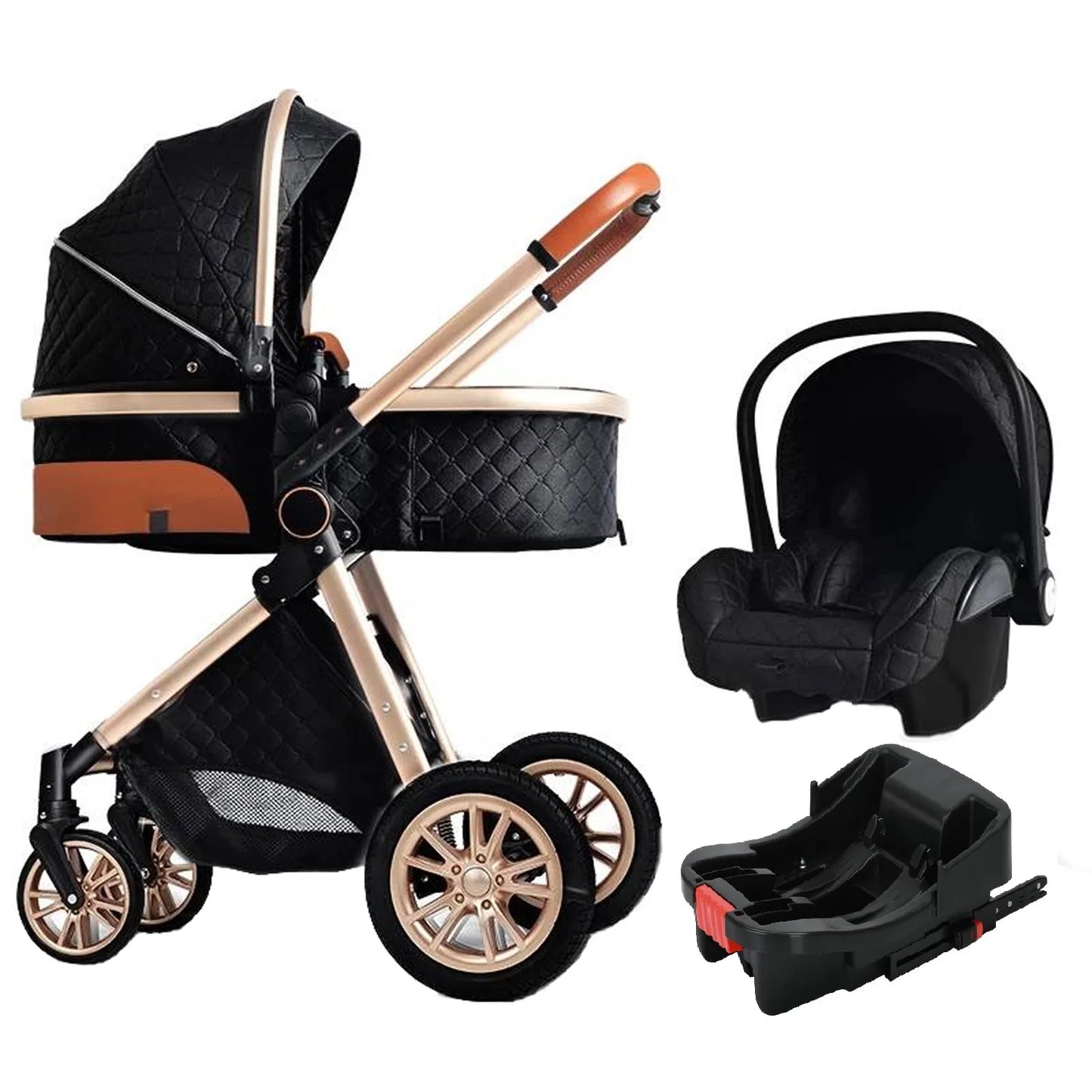 Poussette de voyage 3 en 1 de luxe pour bébé – Style, confort et polyvalence pour votre tout-petit ! - Offre limitée