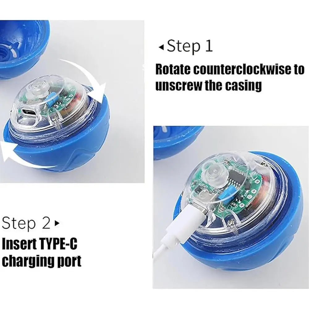 Balle roulante active pour chiens – Jouet interactif rechargeable par USB avec lumières LED