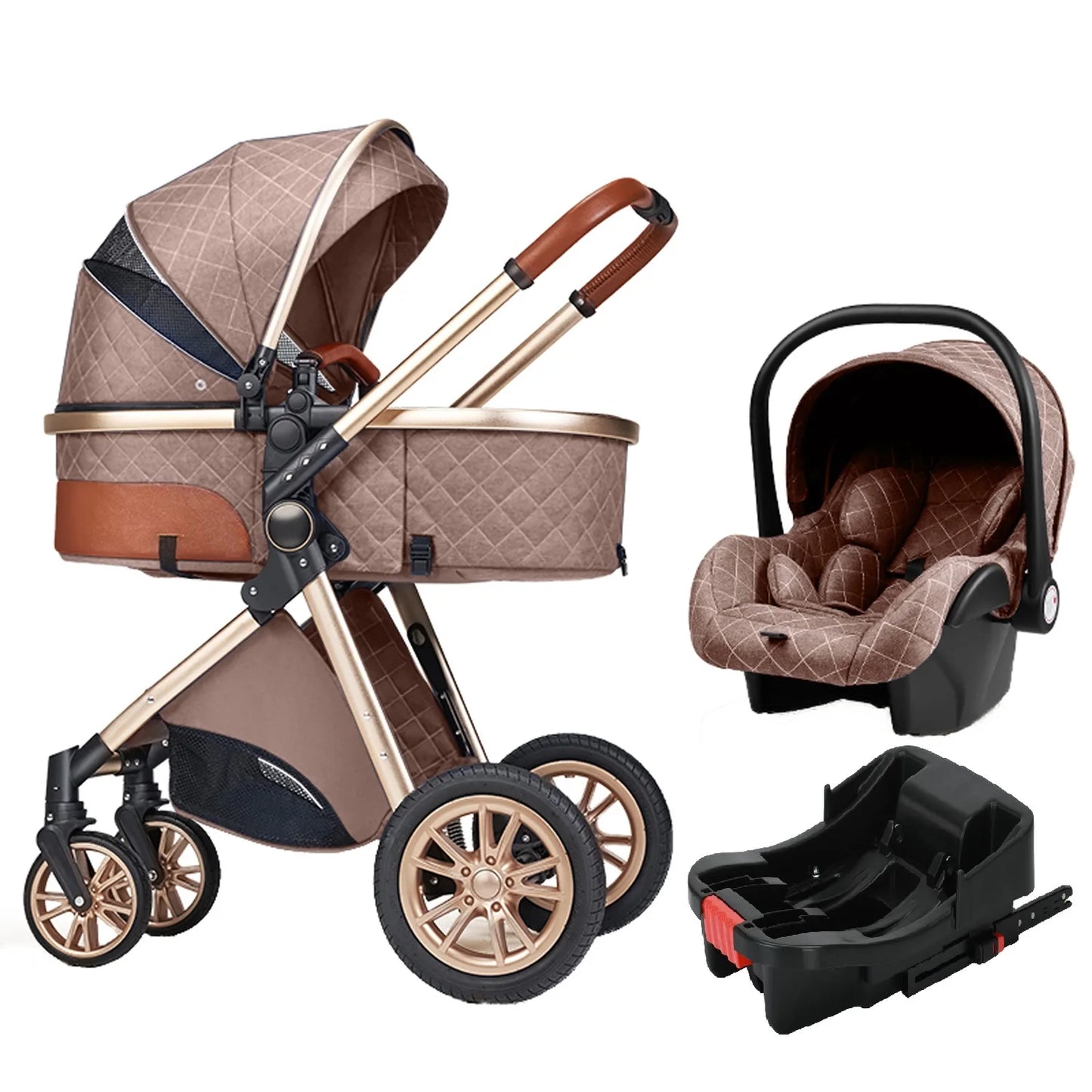 Poussette de voyage 3 en 1 de luxe pour bébé – Style, confort et polyvalence pour votre tout-petit ! - Offre limitée
