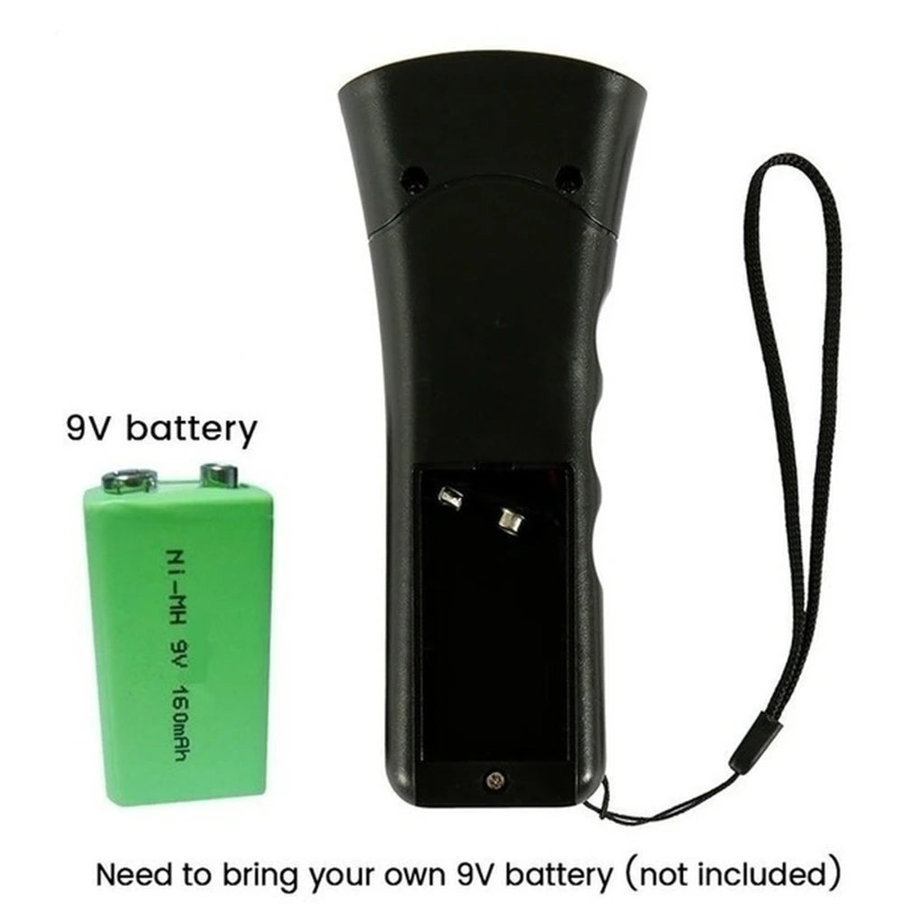 Répulsif anti-aboiements pour chiens à double tête 2 en 1 – Répulsif à ultrasons avec lampe de poche LED !