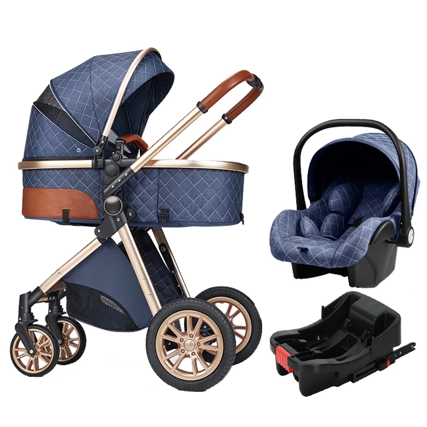 Poussette de voyage 3 en 1 de luxe pour bébé – Style, confort et polyvalence pour votre tout-petit ! - Offre limitée