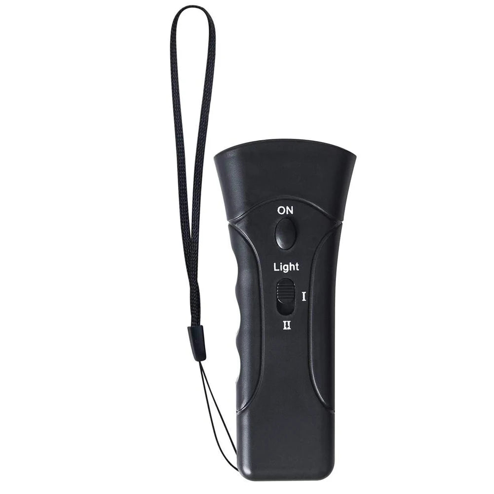 Répulsif anti-aboiements pour chiens à double tête 2 en 1 – Répulsif à ultrasons avec lampe de poche LED !