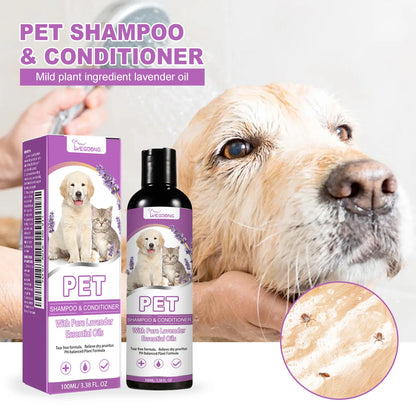 Shampoing et après-shampoing pour animaux de compagnie 100 ml – Hydratez, apaisez et adoucissez le pelage de votre chien !