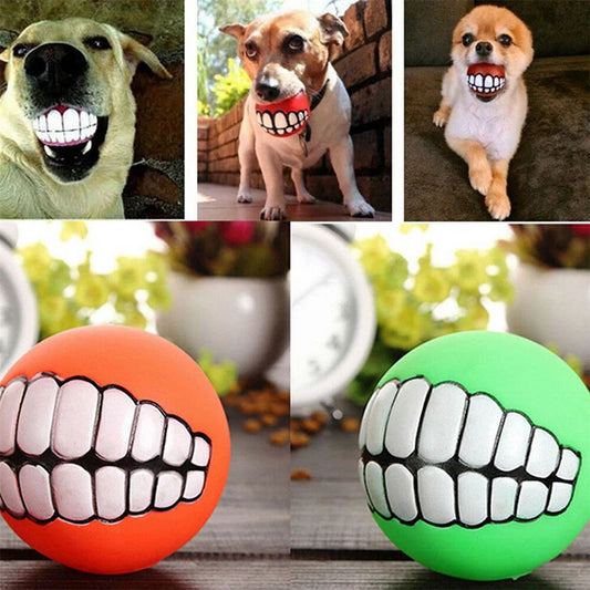 Smiling Dog Ball – Fun, Chewable & Interactive Toy for laughs around the house!