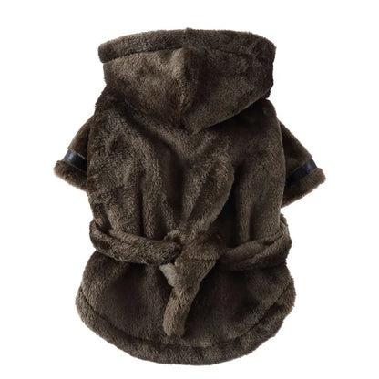 Pyjama en serviette pour chien avec capuche – Confort luxueux et absorption à séchage rapide !