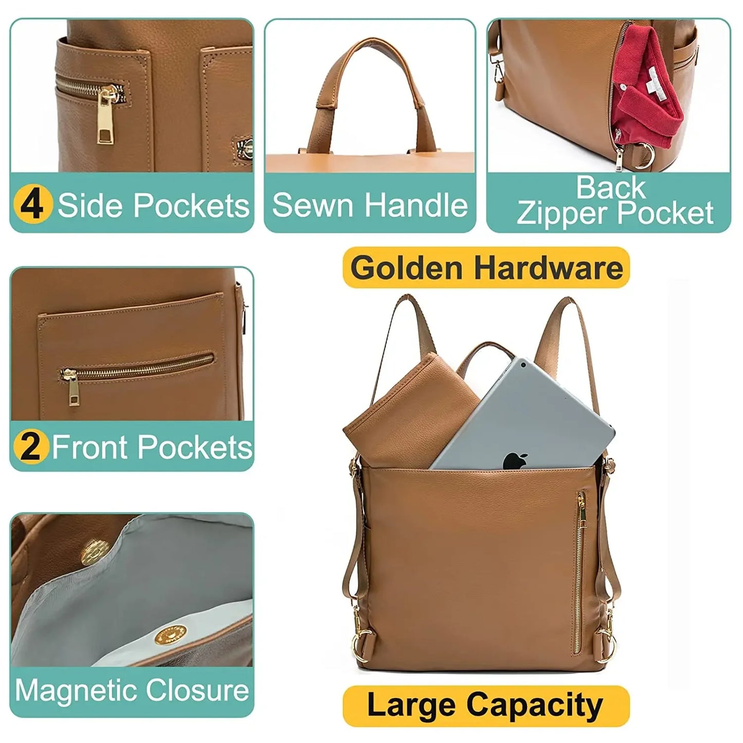 Nouveau sac maman en cuir PU tendance – Élégant, fonctionnel et parfait pour les mamans en déplacement !