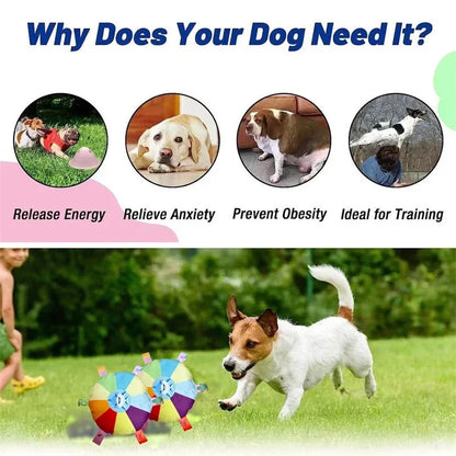 Rainbow Plush Flying Saucer – Fun, Interactive & Perfect for Active Dogs!