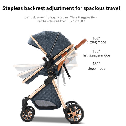 Poussette de voyage 3 en 1 de luxe pour bébé – Style, confort et polyvalence pour votre tout-petit ! - Offre limitée