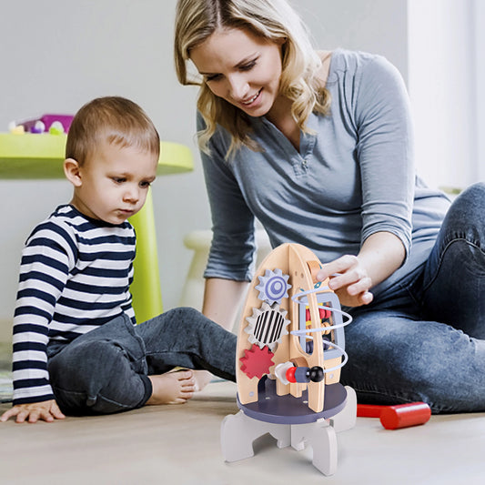Wooden Rocket Montessori Toy