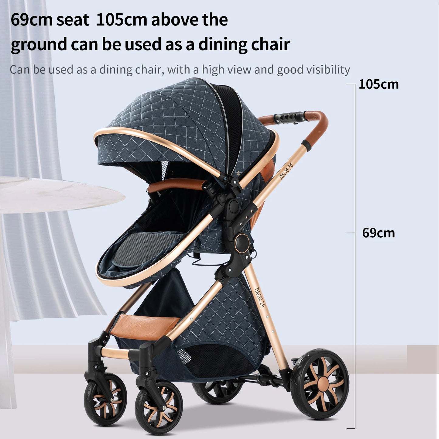 Poussette de voyage 3 en 1 de luxe pour bébé – Style, confort et polyvalence pour votre tout-petit ! - Offre limitée