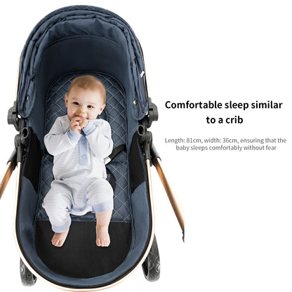 Poussette de voyage 3 en 1 de luxe pour bébé – Style, confort et polyvalence pour votre tout-petit ! - Offre limitée