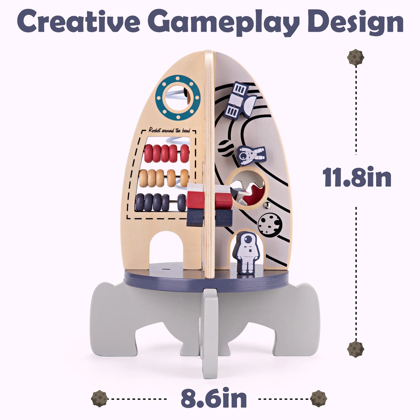 Wooden Rocket Montessori Toy