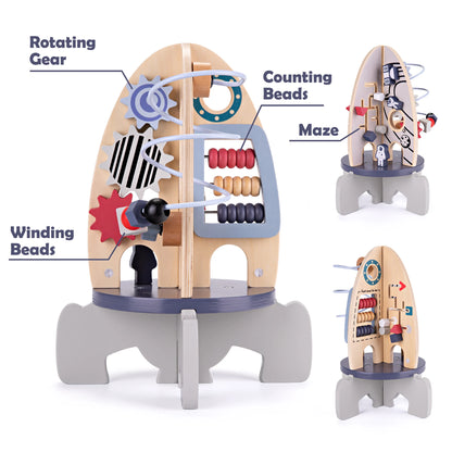Wooden Rocket Montessori Toy
